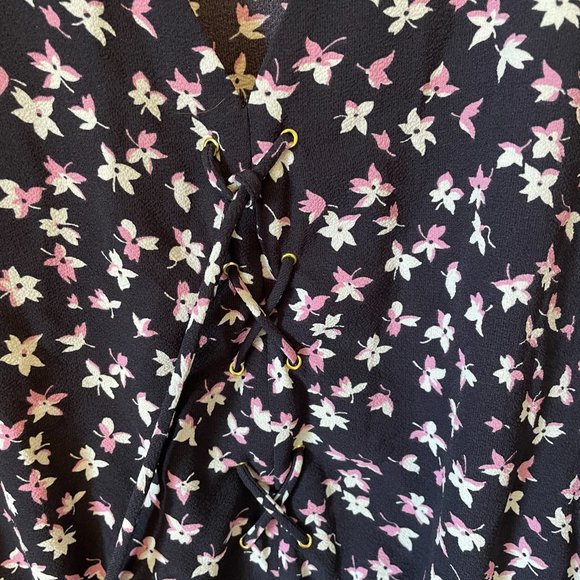 014 Michael Kors Floral Peplum Top Sz L - Picture 3 of 5
